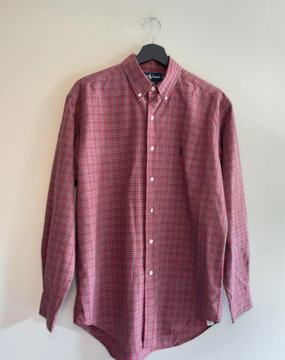 Ralph Lauren Shirt Mens Medium Plaid Long Sleeve Button Down Pony Logo Marlowe